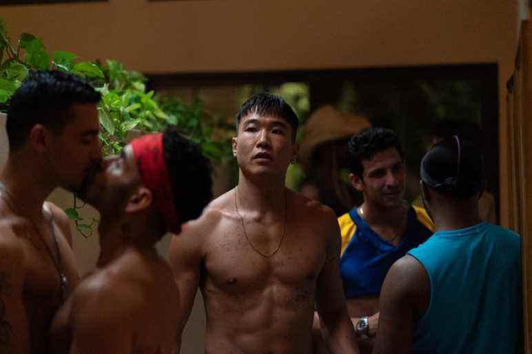 Joel Kim Booster in the film FIRE ISLAND. Photo by Jeong Park. Courtesy of Searchlight Pictures. © 2022 20th Century Studios All Rights Reserved