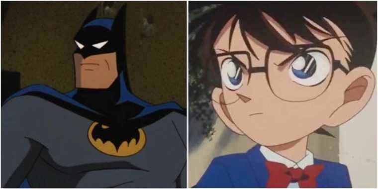 Batman from the animated series and Conan from Case Closed