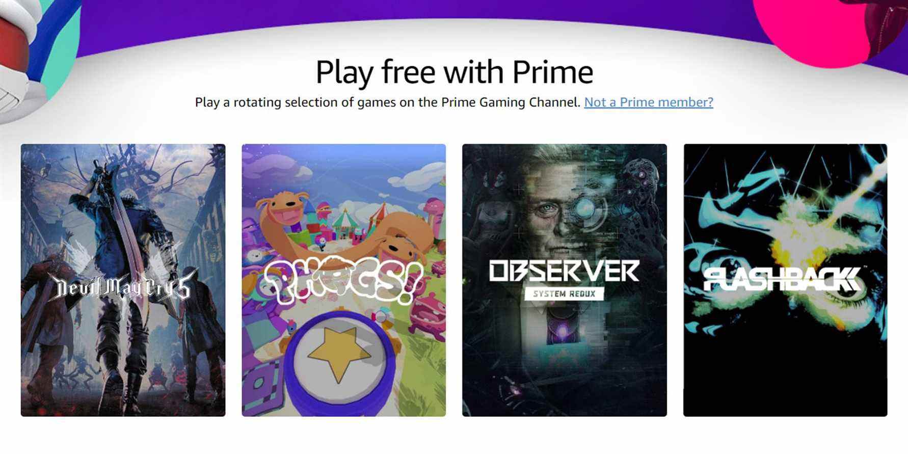 amazon luna prime subscription free gamed dmc5, observer, flashback, phogs