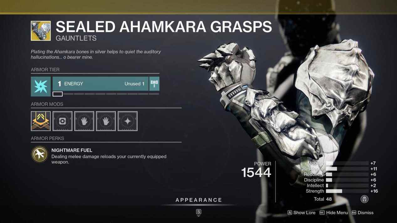 Percez vos ennemis pour recharger vos armes avec les poignées scellées d'Ahamkara.