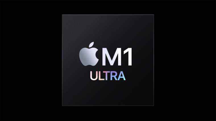 M1 Ultra avec processeur 20 cœurs, 128 Go de RAM unifiée, Beats Desktop 64-Core CPU dans les résultats monocœur, correspond presque en multi-thread