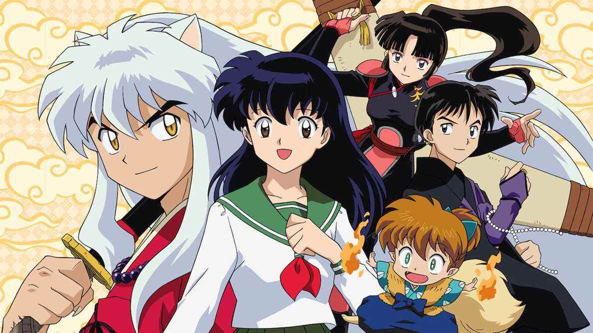 (LR) Inuyasha, Kagome, Sango, Miroku et Shippo d'Inuyasha