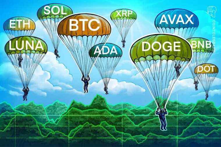 BTC, ETH, BNB, XRP, LUNA, SOL, ADA, AVAX, POINT, DOGE