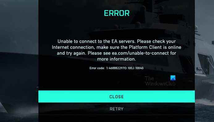 Correction de l’erreur 4688822970, assurez-vous que le client de la plate-forme est en ligne sur Battlefield 2042