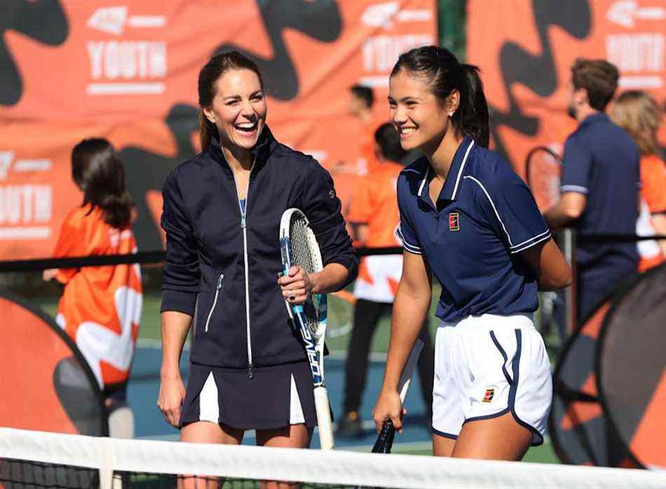 La duchesse de Cambridge a rencontré la championne de tennis Emma Raducanu en septembre de l'année dernière et lui a rendu hommage sur IWD.  (Photo de Chris Jackson/Getty Images pour LTA)