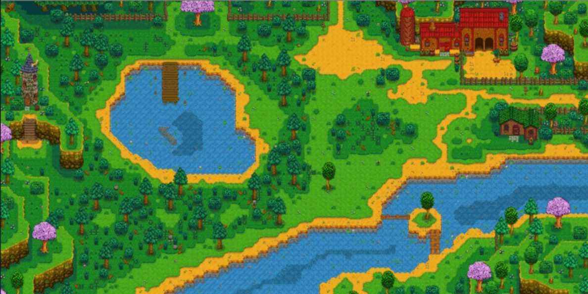 Carte de la forêt de Cindersnap depuis Stardew Valley