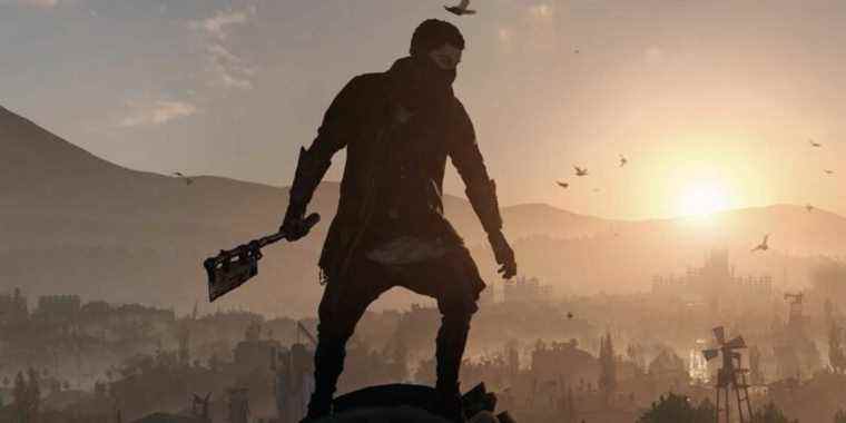 Dying Light 2 screenshot Aiden at sunset axe