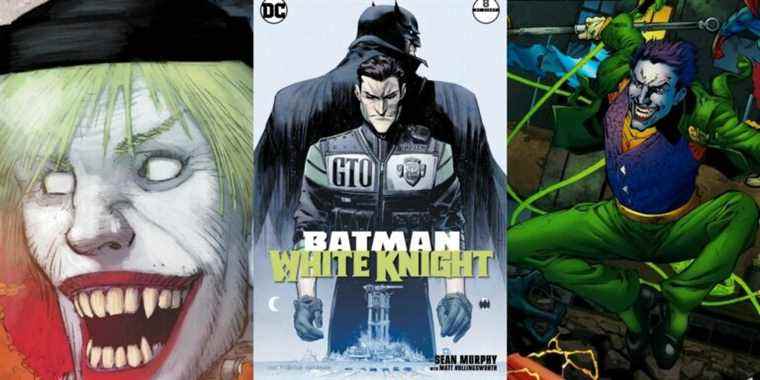 Best Heroic Versions of the Joker Split Featured Joker Lantern, Jack Napier and Batman White Knight, Jokester from Earth-3