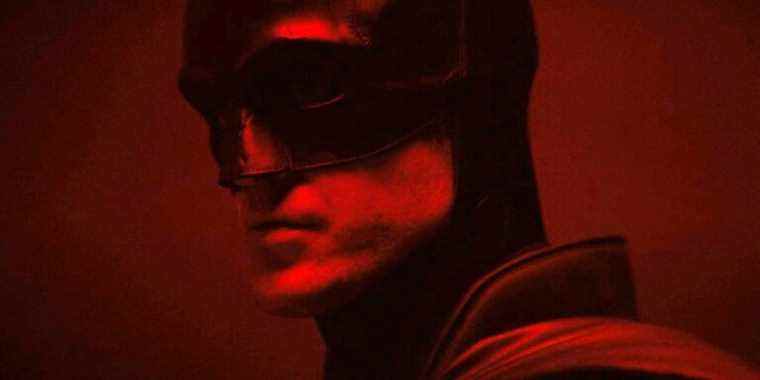 Robert Pattinson on the poster for The Batman