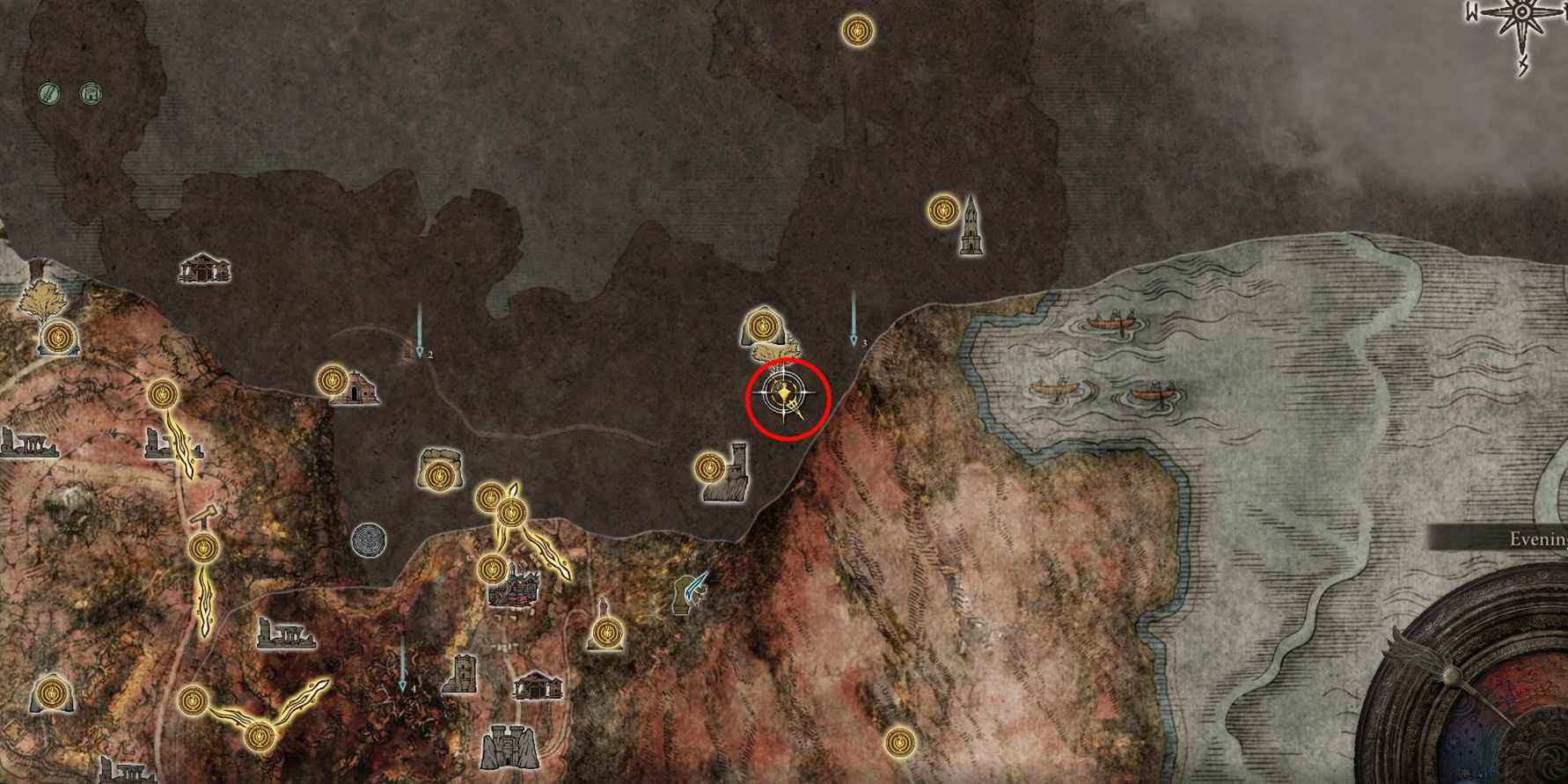 Elden Ring Redmane Painting Puzzle Location Caelid Dragonbarrow Map