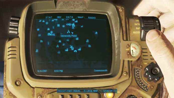 emplacement du point universitaire pip-boy map fallout 4