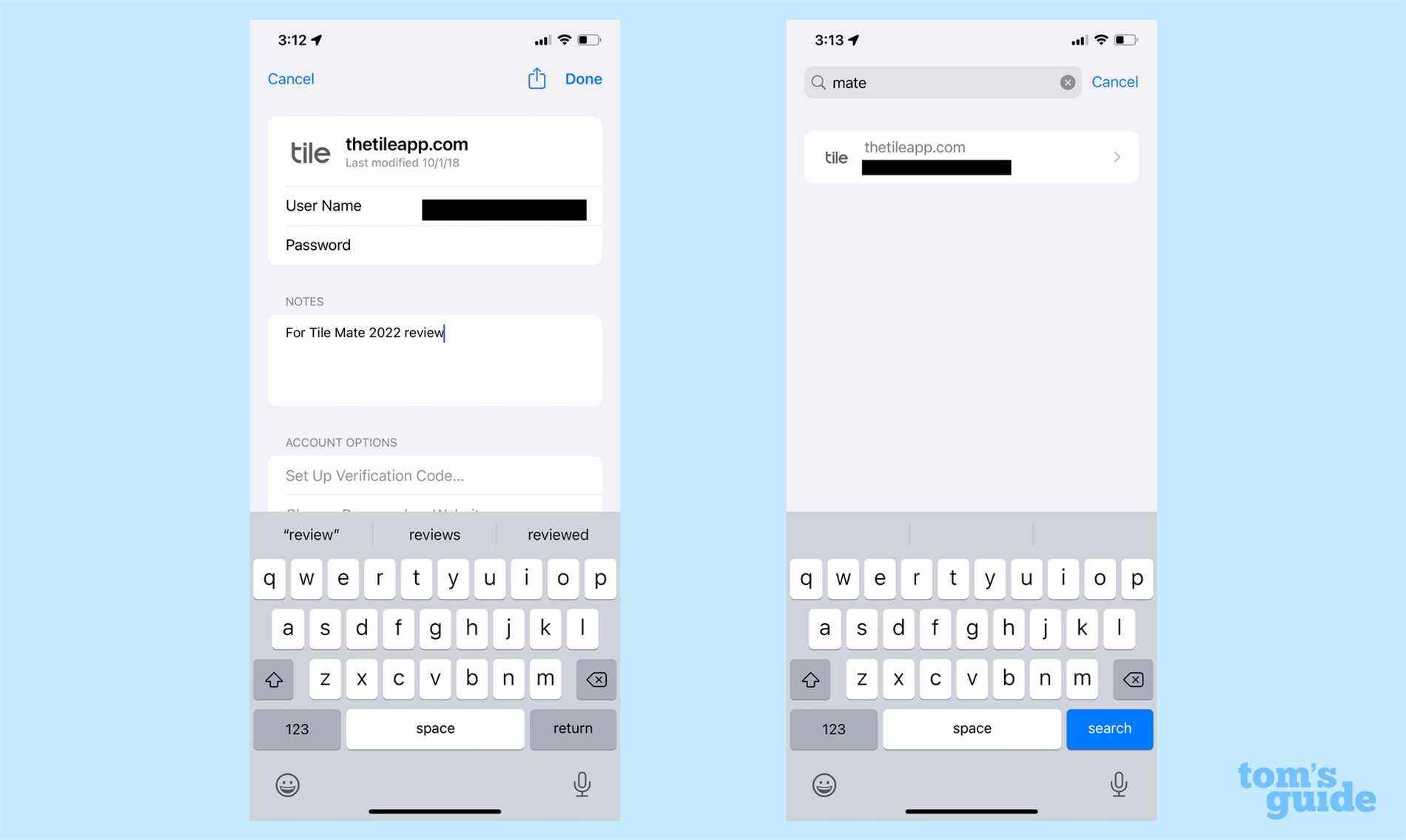 Notes iOS 15.4 dans le trousseau de mot de passe