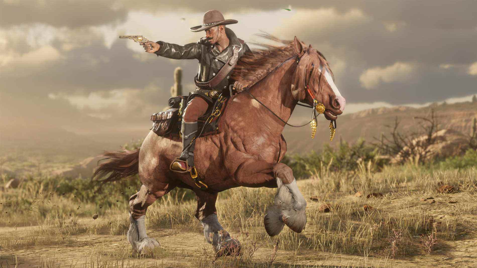 Un joueur à cheval dans Red Dead Online