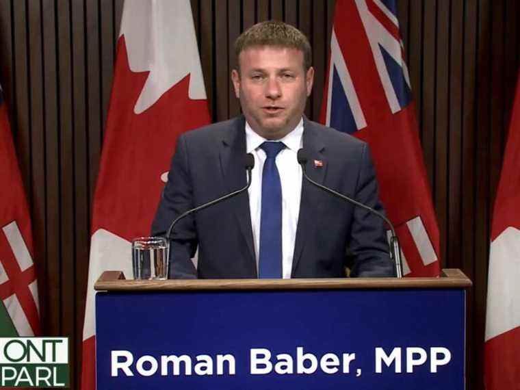 Le député provincial indépendant de l’Ontario, Roman Baber, participera à la course à la direction du Parti conservateur