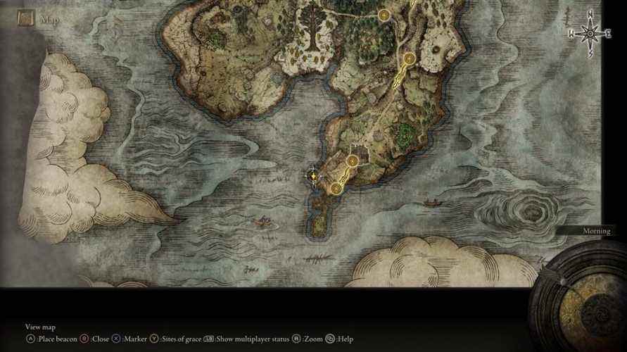 Emplacement sur la carte du talisman Twinblade dans Elden Ring