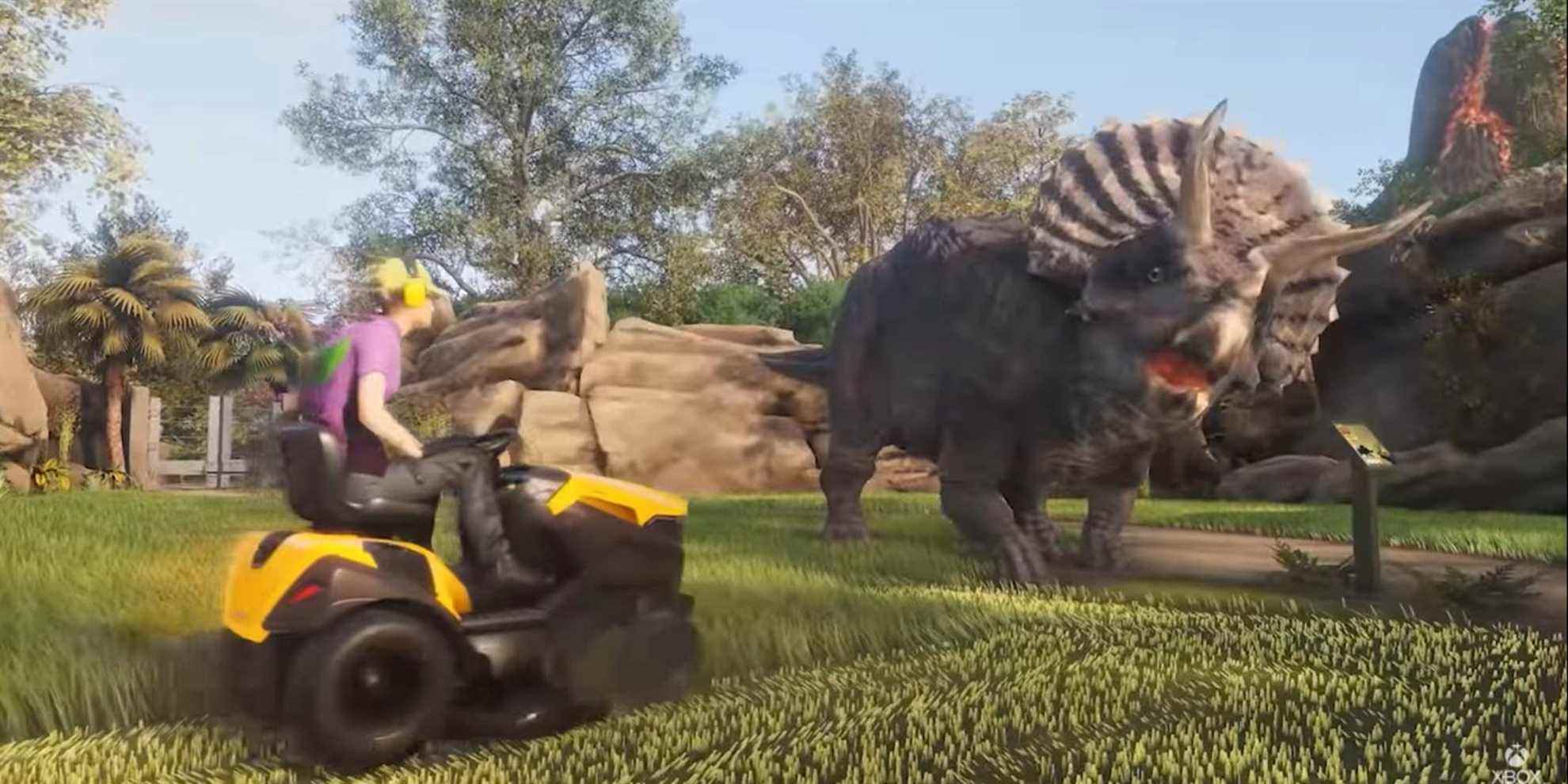 lawn mowing simulator dino safari