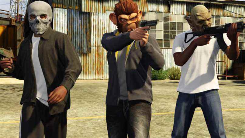 Personnages de GTA Online portant des masques