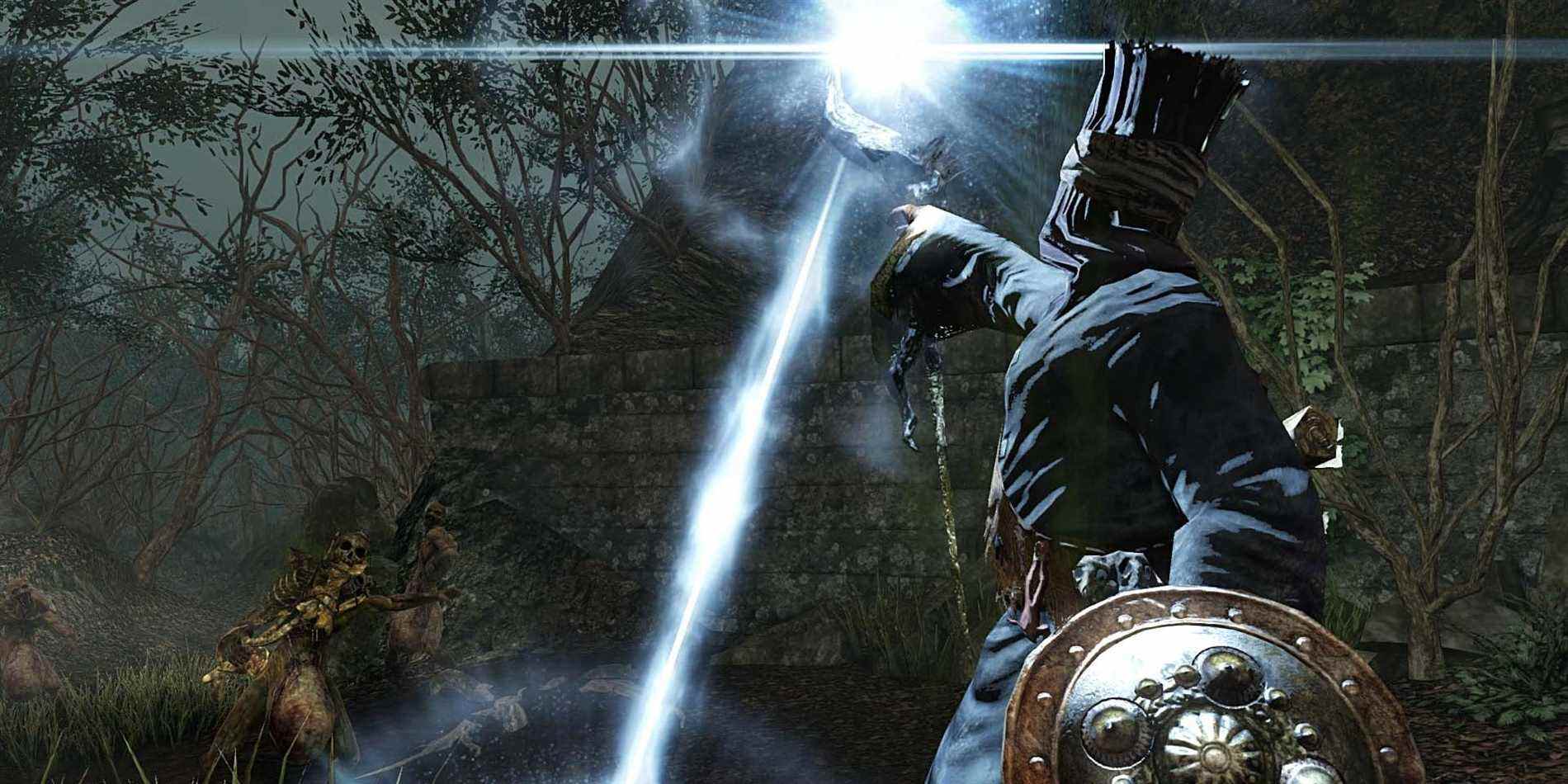 Dark Souls 2 Sorcerer construit à l'aide d'un sort.