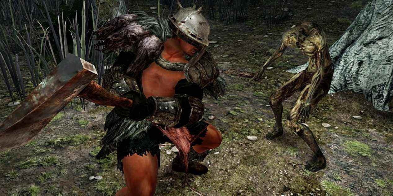 Dark Souls 2 Bandit classe combat creux.