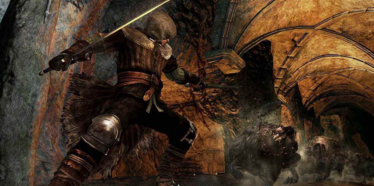 Dark Souls 2 Swordsman Class rat de combat.