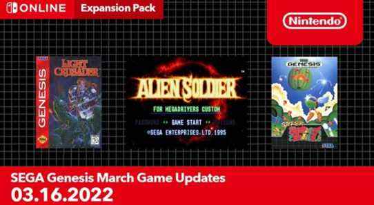 Nintendo Switch Online ajoute de nouveaux jeux SEGA Genesis pour mars 2022