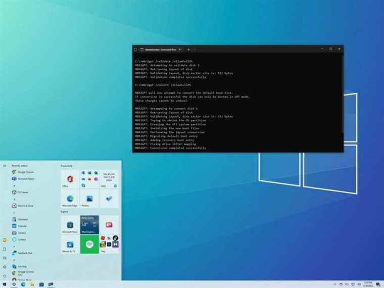 Comment convertir MBR en lecteur GPT pour basculer le BIOS vers UEFI sous Windows 10