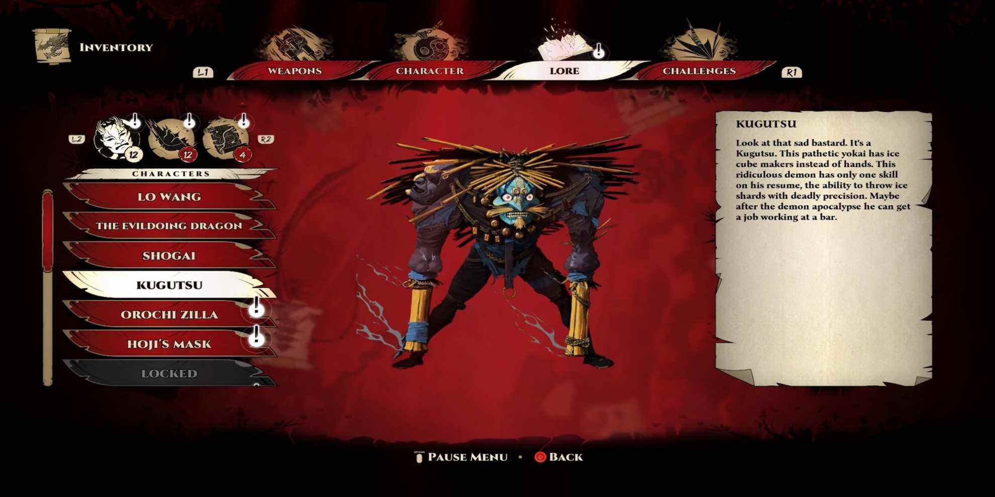 Le menu des extras dans Shadow Warrior 3