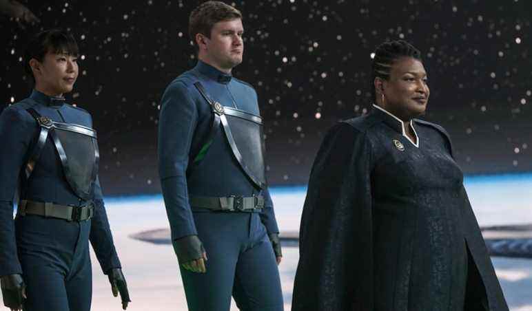 Pictured: Stacey Abrams as United Earth President of the Paramount+ original series STAR TREK: DISCOVERY. Photo Cr: Marni Grossman/Paramount+ © 2021 CBS Interactive. All Rights Reserved.