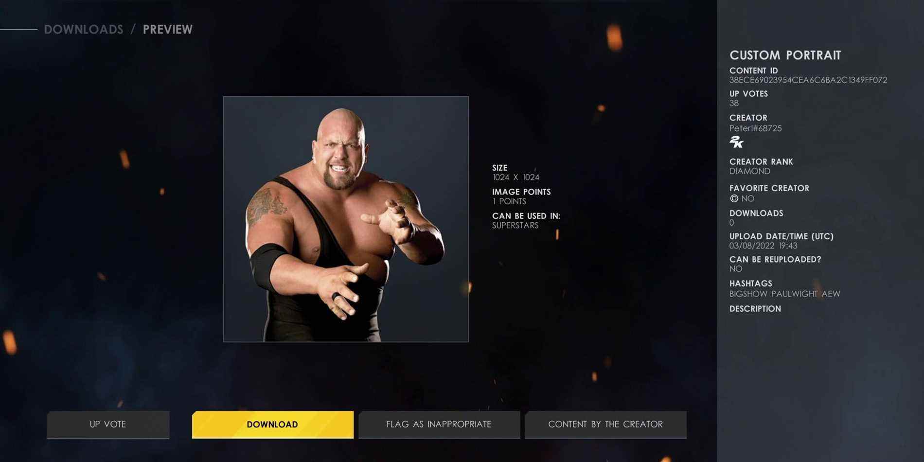 wwe-2k22-télécharger-big-show-portrait-personnalisé