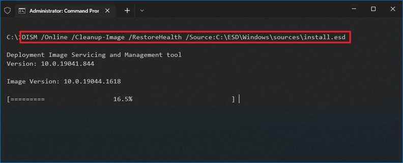 DISM Restorehealth install.esd