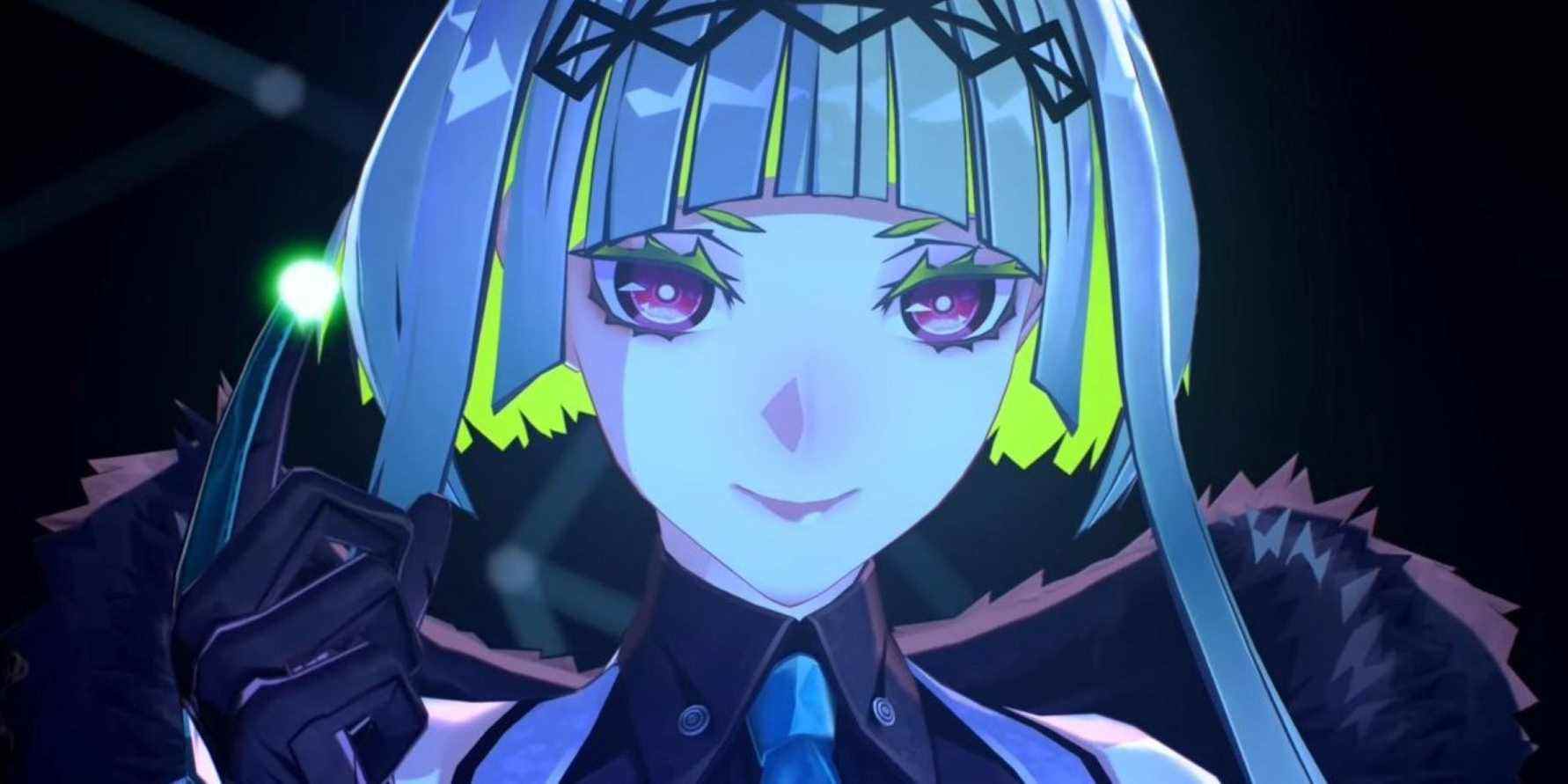 Close up of Ringo smiling and raising a finger in Soul Hackers 2