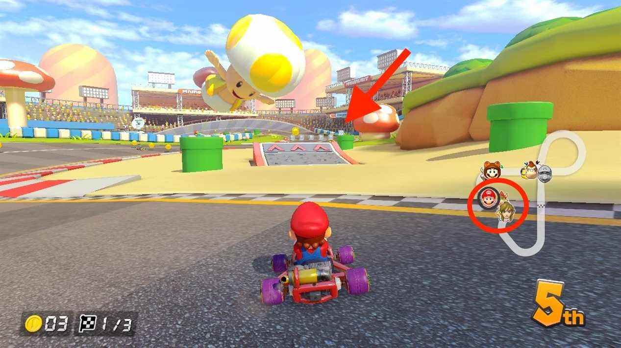 Mario Kart 8 Deluxe Toad Circuit Raccourci 1