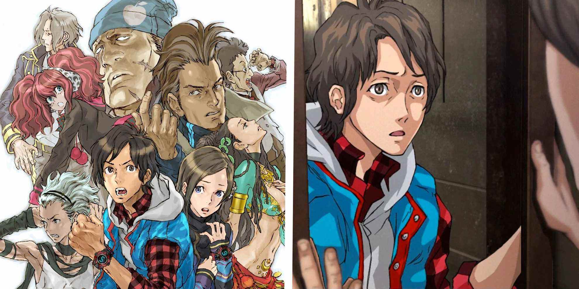 image of 999 characters next to image of junpei looking in a mirror