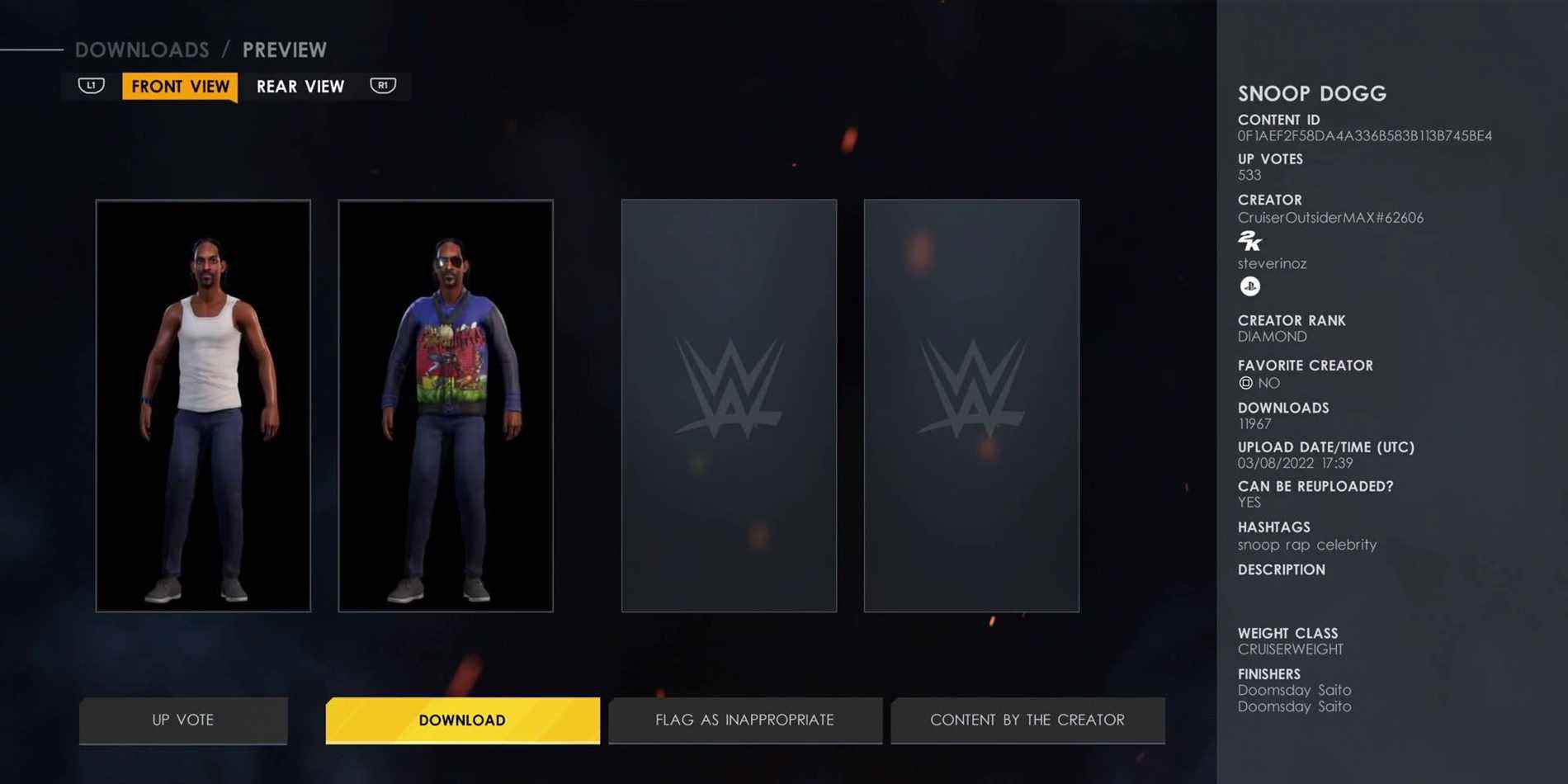 wwe-2k22-meilleures-superstars-personnalisées-basées-sur-célébrités-snoop-dogg