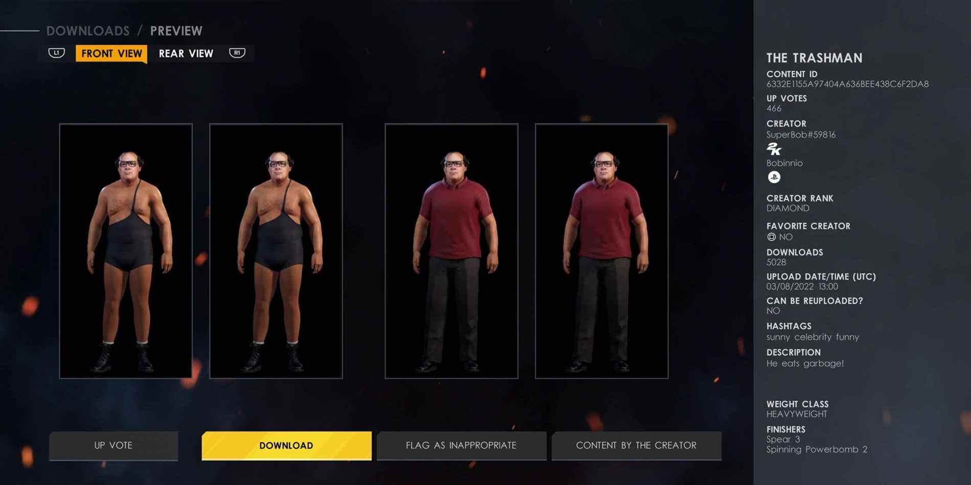 wwe-2k22-meilleures-superstars-personnalisées-basées-sur-célébrités-danny-devito-trashman