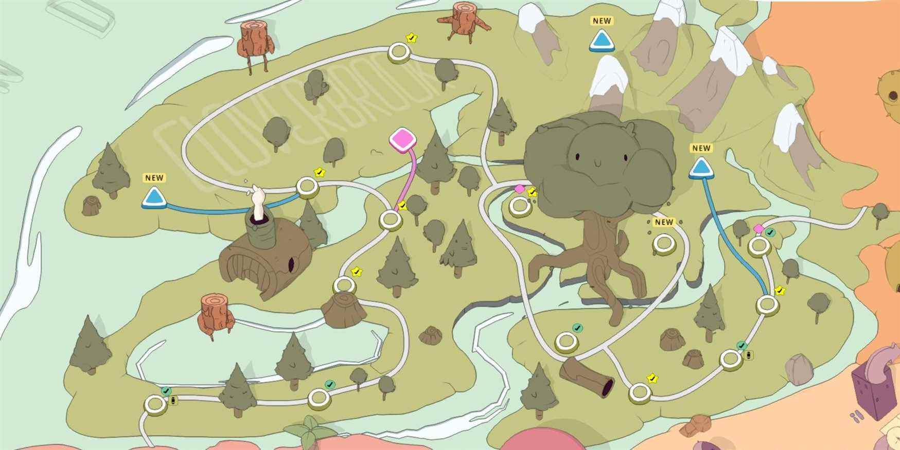 La carte du monde de la forêt dans OlliOlli World