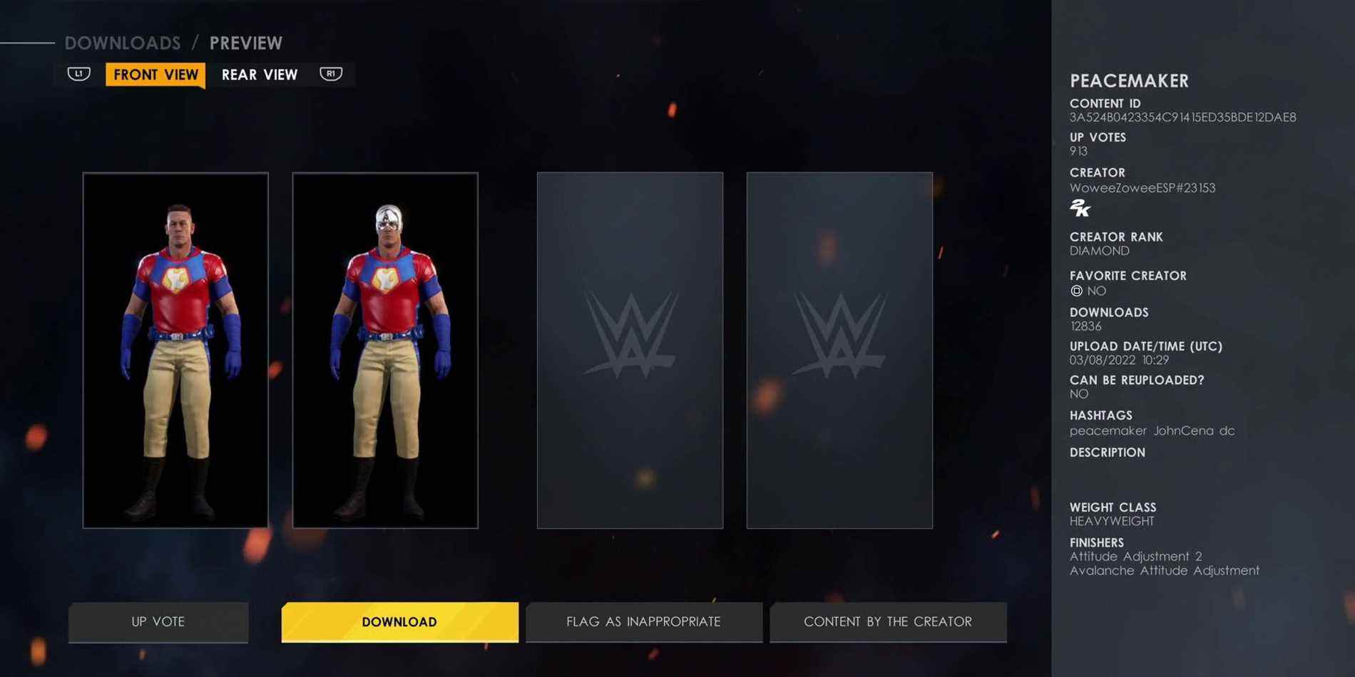 wwe-2k22-best-custom-superstars-based-on-superheroes-and-vilains-peacemaker