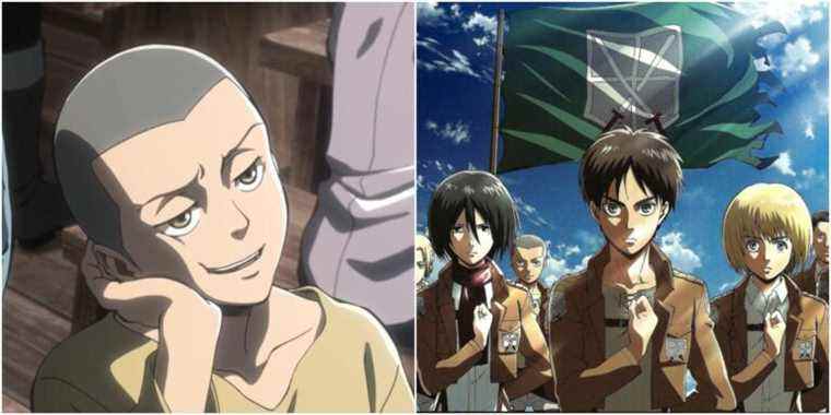 Left: Connie in Attack on Titan; right: the Survey Corps