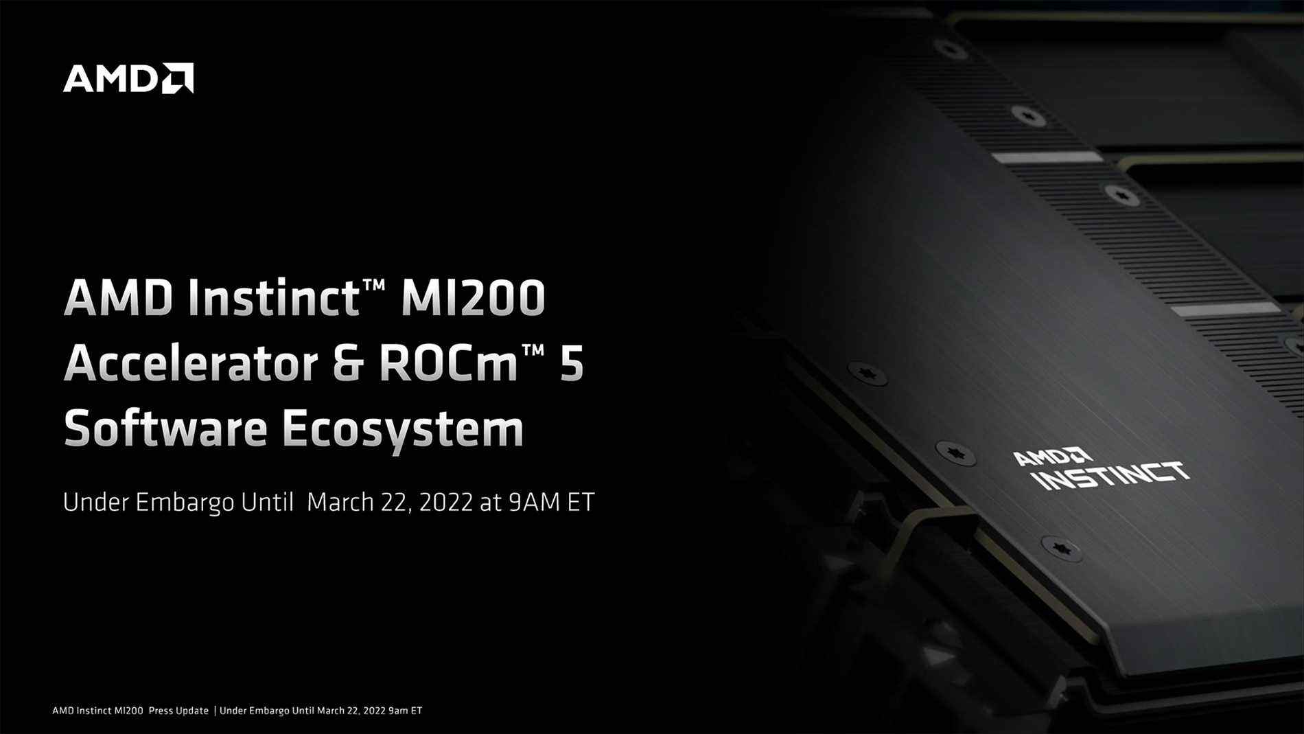 Images et diapositives AMD Radeon Instinct MI210