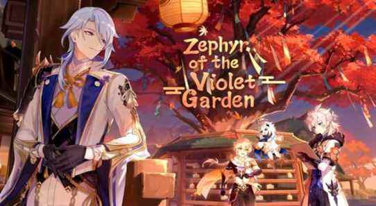 Genshin Impact Zephyr of the Violet Garden 2.6 Update Traveler Aether Paimon Albedo Kamisato Ayato Inazuma