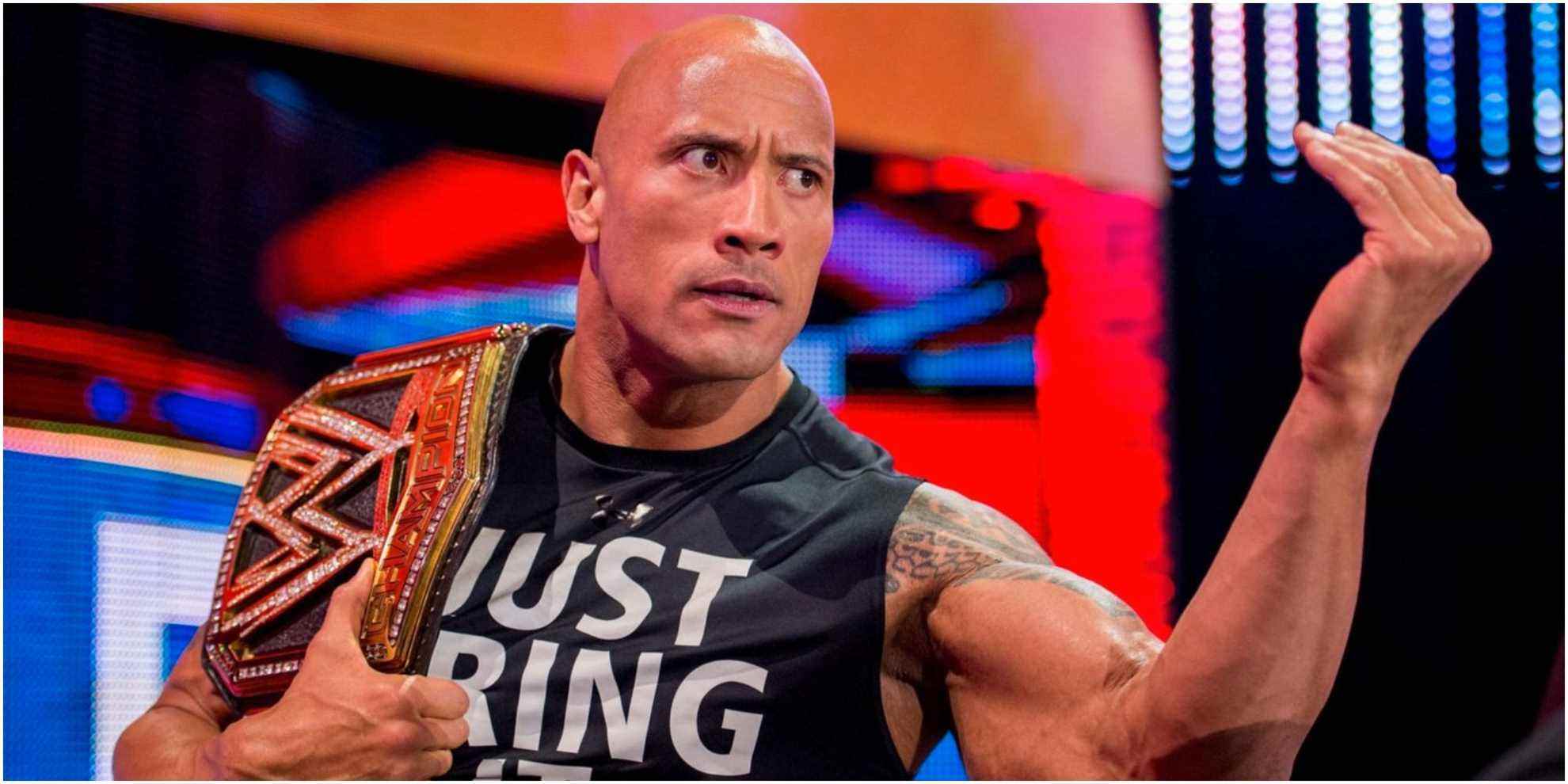 WWE The Rock avec le championnat