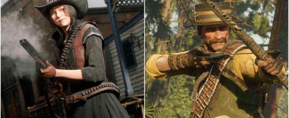 Red Dead Online woman (left) and man (right)