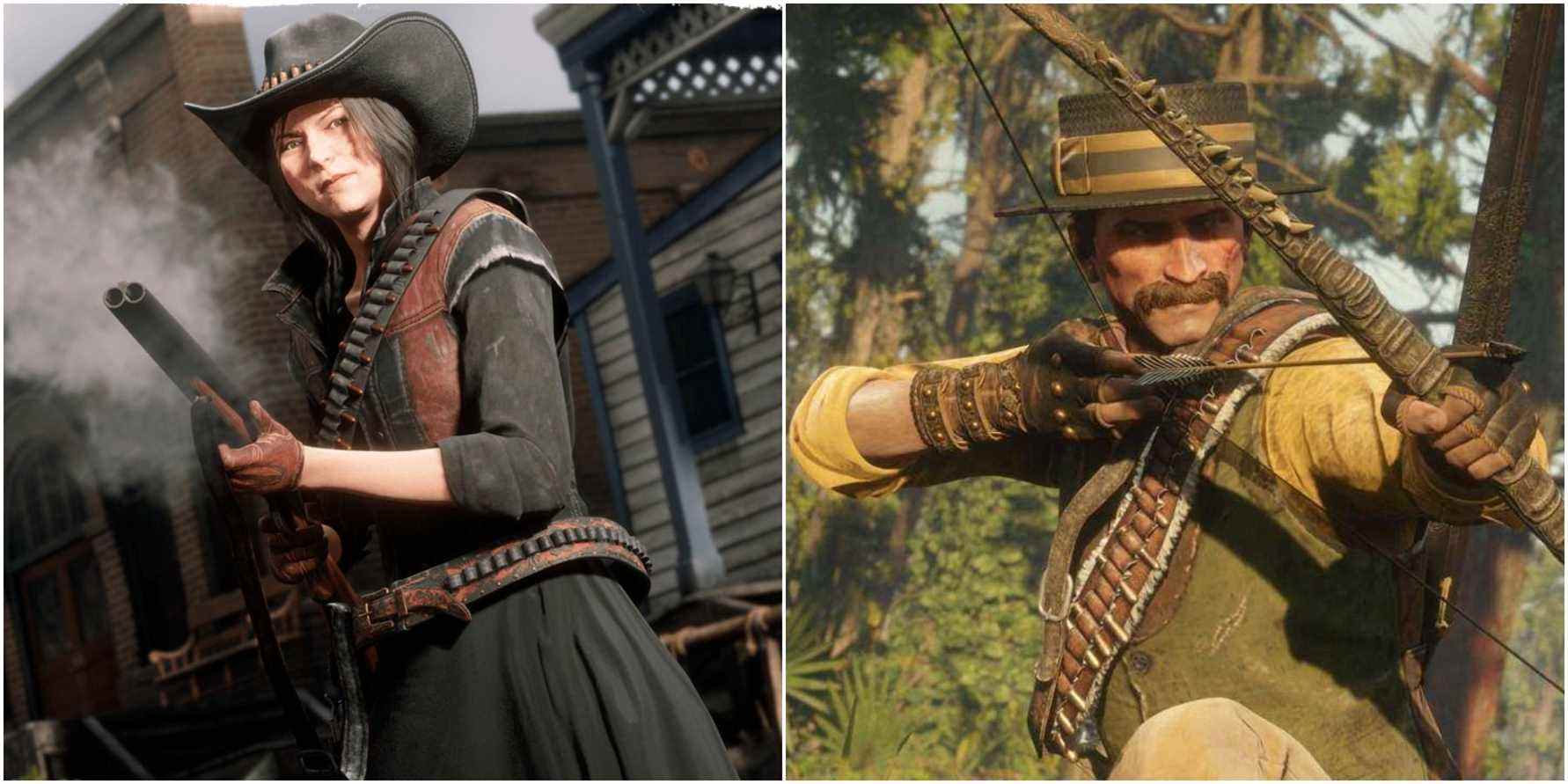 Red Dead Online woman (left) and man (right)