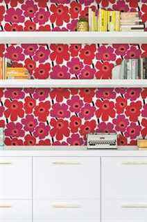 Marimekko Rouge Pieni Unikko Peel and Stick Papier peint