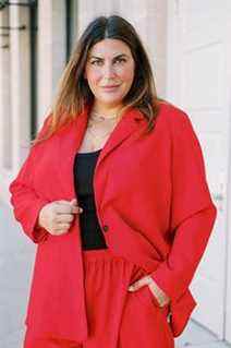 Amazon The Drop Blazer rouge flamme pour femme par @katiesturino