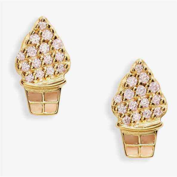 Judith Leiber Couture Clous d'oreilles cornet de crème glacée à la fraise