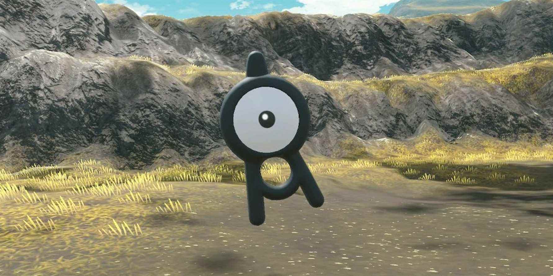 An A-shaped Unown in Pokemon Legends: Arceus