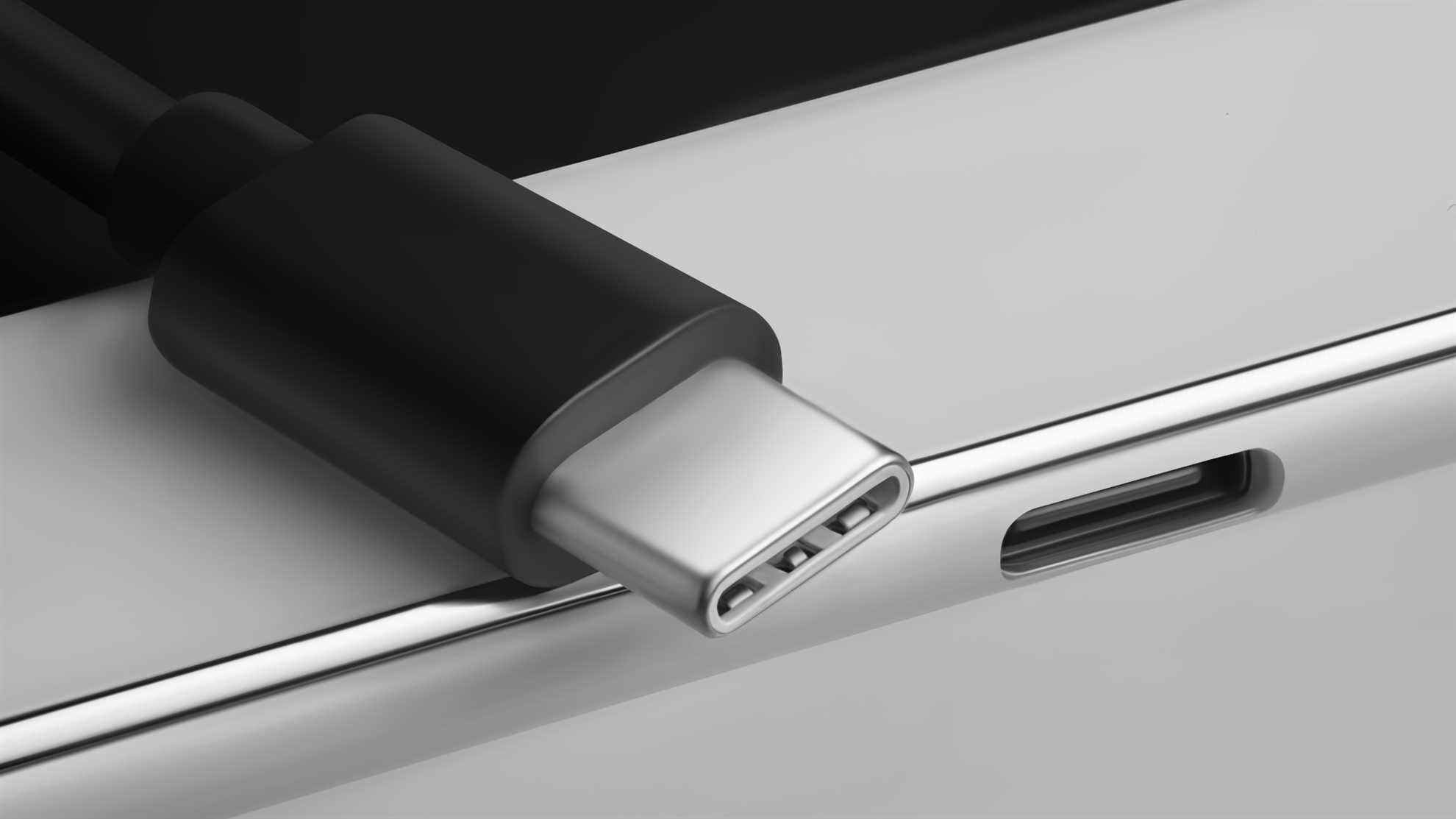 Câble USB-C montrant un gros plan du port