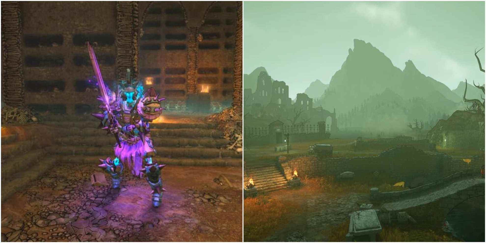 The Zomboss (left) resides in Shattergrave Barrow (right) with hopes of serving the Dragon Lord.