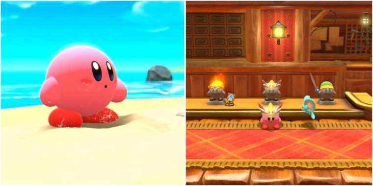 Kirby and the ability upgrade hut in Kirby and the Forgotten Land in Kirby and the Forgotten Land